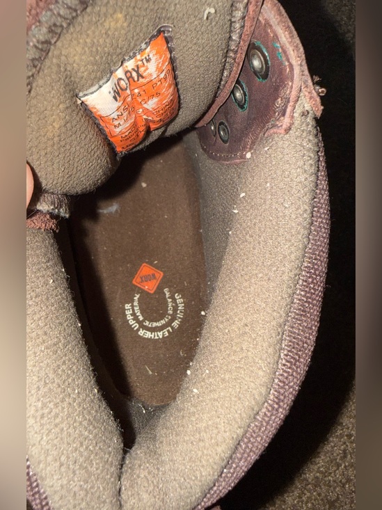 Worx Brown Leather work boots W/ textured paneling and Vibram outsoles, Sz 13 WW main image 12